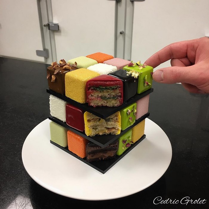 Εντυπωσιακές τούρτες σε μορφή κύβου του Ρούμπικ από χαρισματικό Γάλλο σεφ - Εικόνα 5