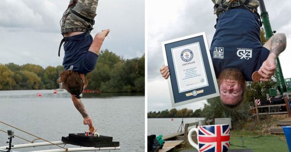 Bungee jumping από ύψος 75 για να βουτήξει ένα μπισκότο στο τσαι του!